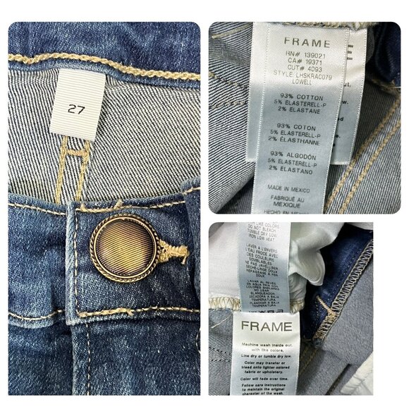 NEW Frame Women's Le High Raw Hem Ankle Skinny Jeans 27 in Lowell - Picture 9 of 12